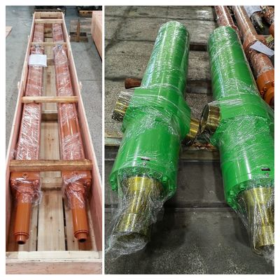 32 এমপিএ টেস্টিং চাপ ভারী দায়িত্ব 3 স্টেজ হাইড্রোলিক সিলিন্ডার সর্বোচ্চ খাঁজ ব্যাসার্ধ 865 মিমি ইস্পাত কারখানায়